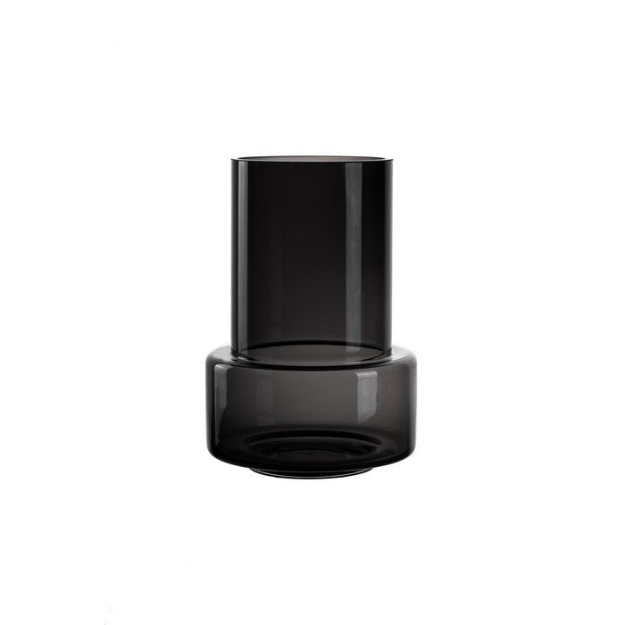 Retro design vase, deep grey, 25cm