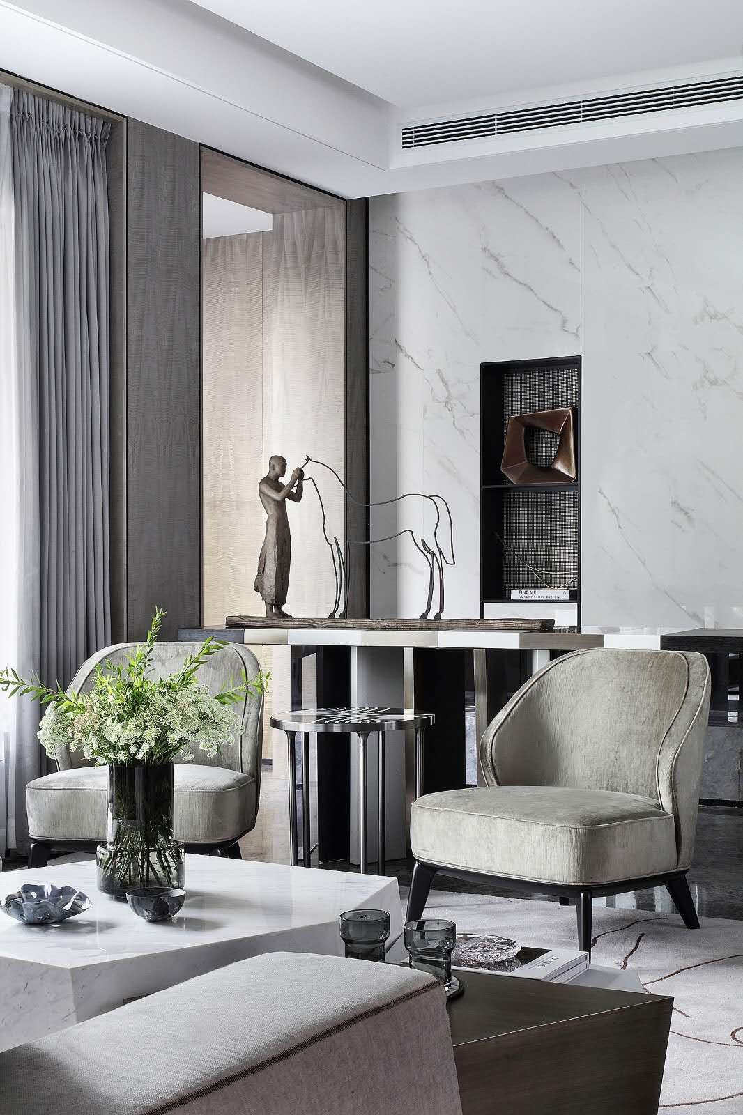 Retro design vase, deep grey, 25cm