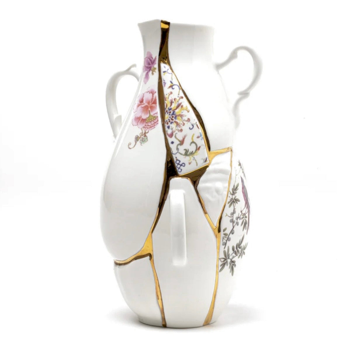 SELETTI - Kintsugi Vase - REAL GOLD 24 K - Designed by Marcantonio Malerba - 19x16 h.32