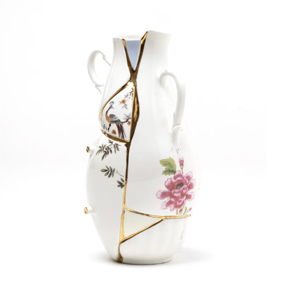 SELETTI - Kintsugi Vase - REAL GOLD 24 K - Designed by Marcantonio Malerba - 19x16 h.32